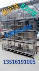 赛鸽配对笼，不锈钢展示笼规格82-54-186公分，4层一组可以拆装，黑色塑料粪盘
